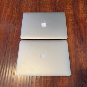 Lot Of 2 MacBook Air 13”Model:A1466 BROKEN Parts/Repair-Only w/1Charger Read Blw